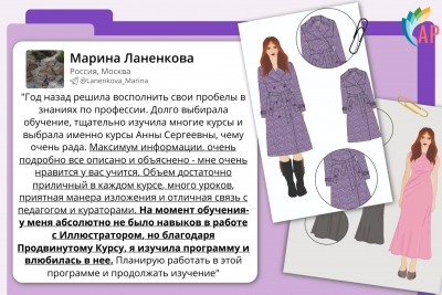 Работы и отзыв ученицы курса &laquo;Adobe Illustrator в дизайне одежды&raquo;